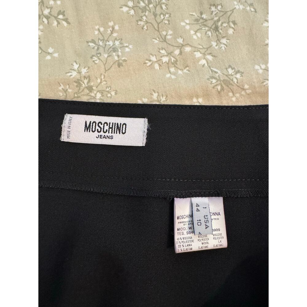 Vintage Moschino Jeans Black Asymmetric Tiered Ruffle Mini Skirt size 10 - Picture 3 of 7